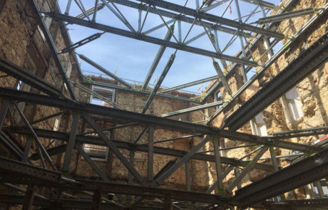 contenção de fachadas estruturas