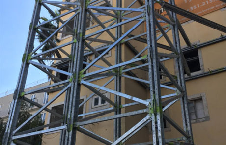 contenção de fachadas edificio