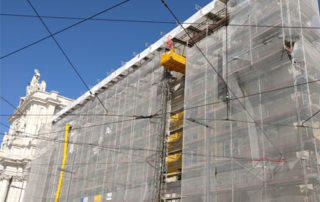 Rede de proteção para andaimes